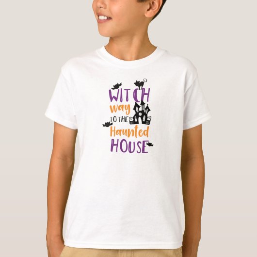Naar het gehakte huis, vleermuizen, halloween t-shirt (Voorkant)