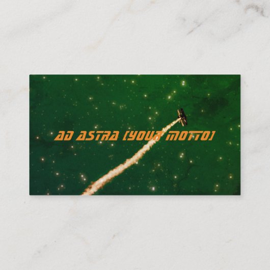 Naar het groene ruimtevaartcongres van het vliegtu visitekaartje (Achterkant)