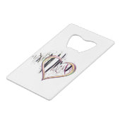 Naar het hart creditkaart flessenopener (Voorkant Gekanteld)