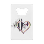 Naar het hart creditkaart flessenopener (Achterkant)
