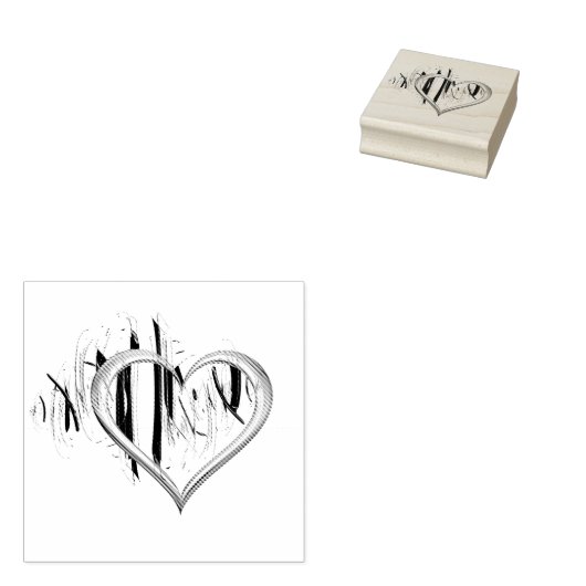 Naar het hart rubberstempel (Gestempeld)