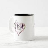 Naar het hart tweekleurige koffiemok (Voorkant links)