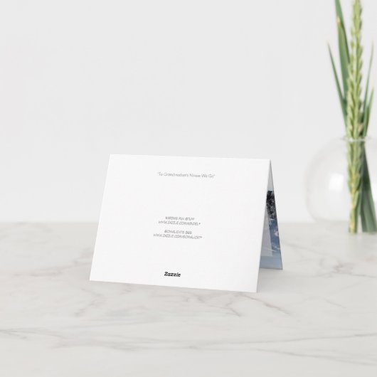 Naar het huis van oma met kerst feestdagen kaart (Achterkant)