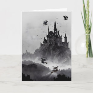 Naar het Kasteel Vliegen we Halloween Feestdagen Kaart