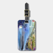 Naar het licht van de zilvermaan bagagelabel (Voorkant verticaal)