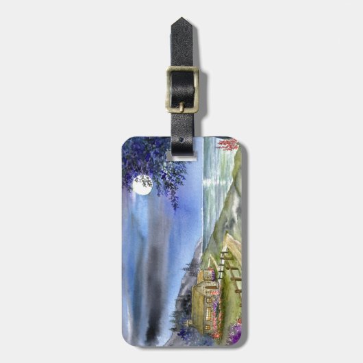 Naar het licht van de zilvermaan bagagelabel (Voorkant verticaal)