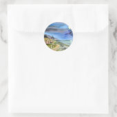 Naar het licht van de zilvermaan ronde sticker (Tas)