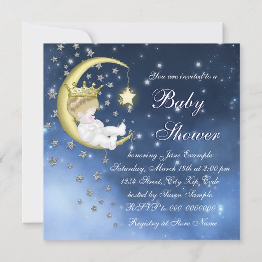 Naar het maan Baby shower Kaart (Achterkant)