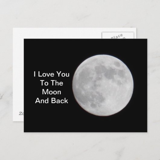 Naar het maan en Achterste BRIEFKAART (Voorkant / Achterkant)
