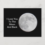 Naar het maan en Achterste BRIEFKAART (Voorkant)