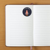 Naar het maanraketschip Space Stickers