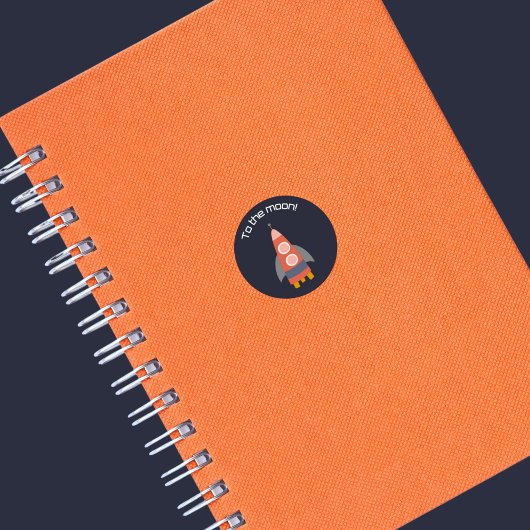 Naar het maanraketschip Space Stickers