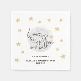 Naar het neutrale Baby shower Moon & Back Servet