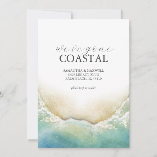 Naar het nieuwe adres van de Beach Bewegende Aanko Kaart (Voorkant)