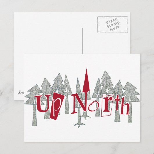 Naar het noorden en naar de bomen briefkaart (Voorkant / Achterkant)