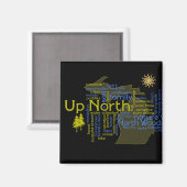 Naar het noorden - meer Michigan Magneet (Voorkant / Achterkant)