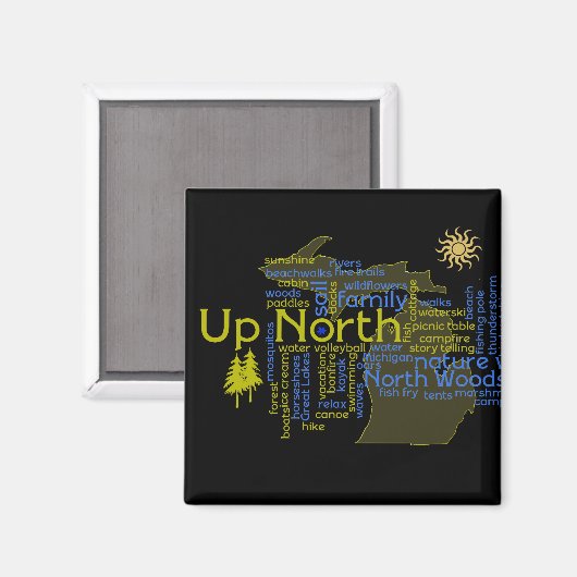 Naar het noorden - meer Michigan Magneet (Voorkant / Achterkant)