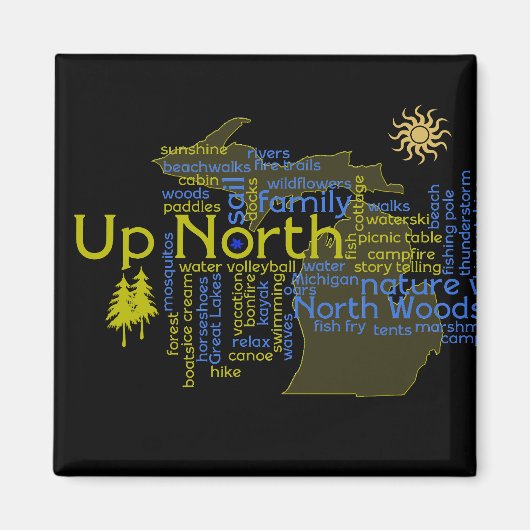 Naar het noorden - meer Michigan Magneet (Voorkant)