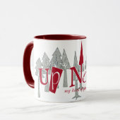 Naar het noorden met boomachtergrond mok (Voorkant links)