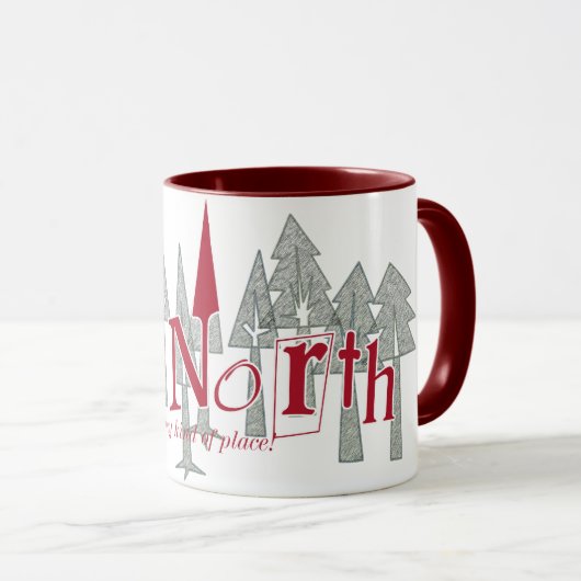 Naar het noorden met boomachtergrond mok (Voorkant rechts)