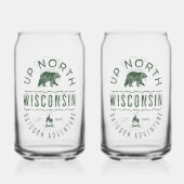 Naar het noorden van Wisconsin Blikvorm Glas (Achterkant)