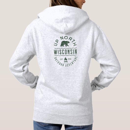 Naar het noorden van Wisconsin Hoodie (Achterkant)