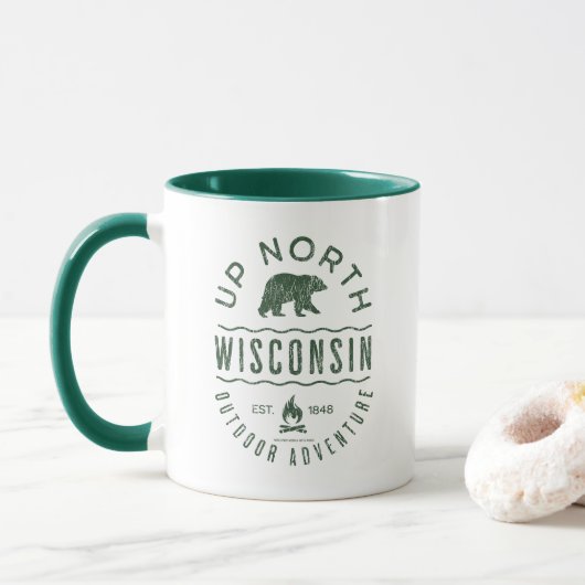 Naar het noorden van Wisconsin Mok (Met donut)