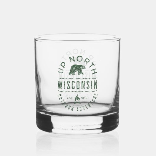 Naar het noorden van Wisconsin Whisky Glas (Voorkant)
