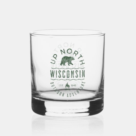 Naar het noorden van Wisconsin Whisky Glas (Achterkant)