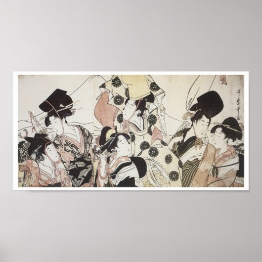Naar het oosten, Utamaro, 1795 Poster (Voorkant)