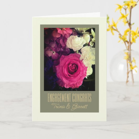 Naar het paar! Aangepaste Verloving Congrats Kaart (Gele Bloem)