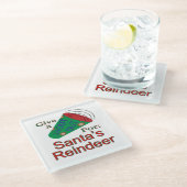 Naar het rendiertje van de Kerstman Glazen Onderzetter (Schuin)