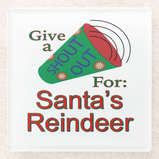 Naar het rendiertje van de Kerstman Glazen Onderzetter (Voorkant)