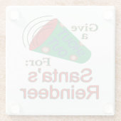 Naar het rendiertje van de Kerstman Glazen Onderzetter (Achterkant)