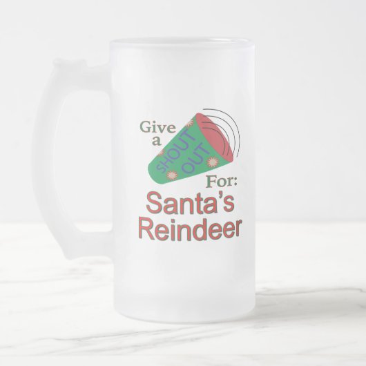 Naar het rendiertje van de Kerstman Matglas Bierpul (Links)