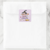 Naar het Snoep Vierkante Sticker (Tas)