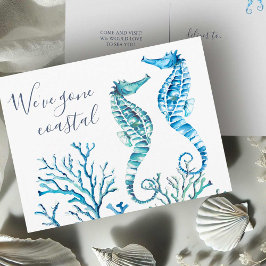 Naar het Strand Aankondiging van verhuizing naar n Briefkaart