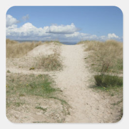 Naar het strand bij Nairn Vierkante Sticker