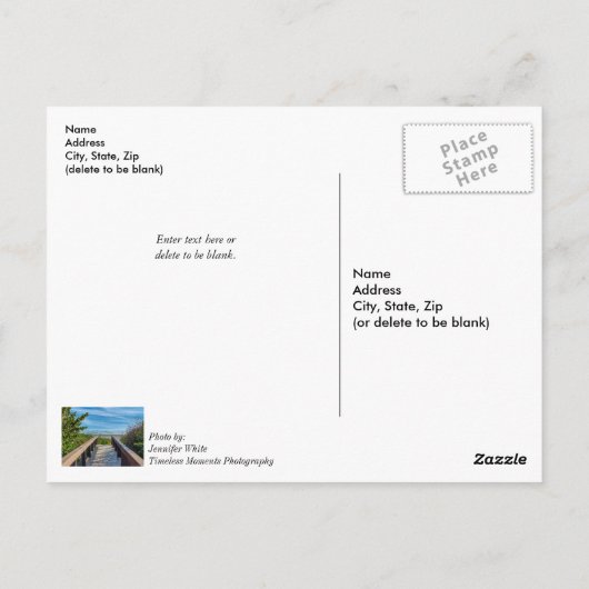 Naar het strand dat aan je denkt briefkaart (Achterkant)