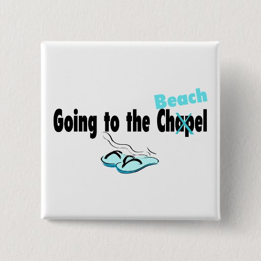 Naar het strand - Gepersonaliseerd Vierkante Button 5,1 Cm (Voorkant)