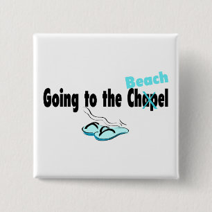 Naar het strand - Gepersonaliseerd Vierkante Button 5,1 Cm