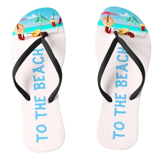 Naar het strand grappig teenslippers (Voetbed)