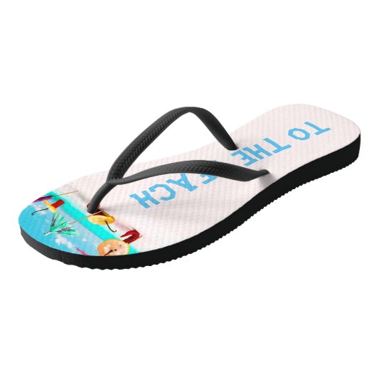 Naar het strand grappig teenslippers (Schuin)