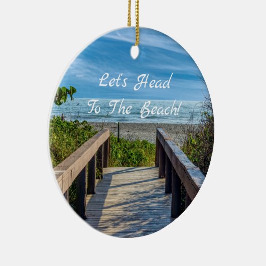 Naar het strand keramisch ornament (Rechts)