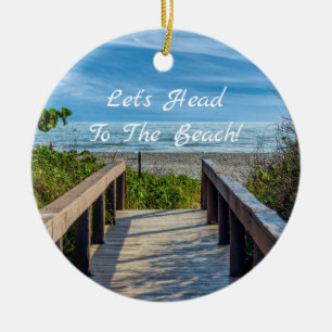 Naar het strand keramisch ornament