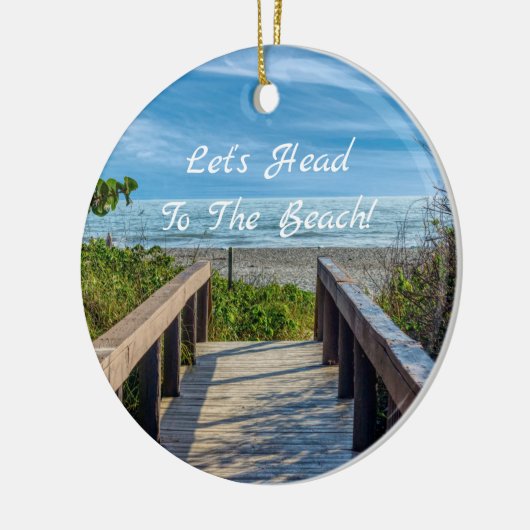 Naar het strand keramisch ornament (Links)