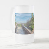 Naar het strand matglas bierpul (Voorkant links)