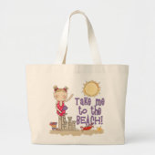 Naar het strand (meisje) grote tote bag (Voorkant)