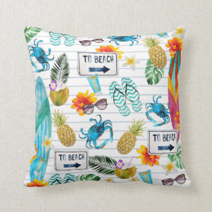 Naar het strand Pattern Summer Kussen