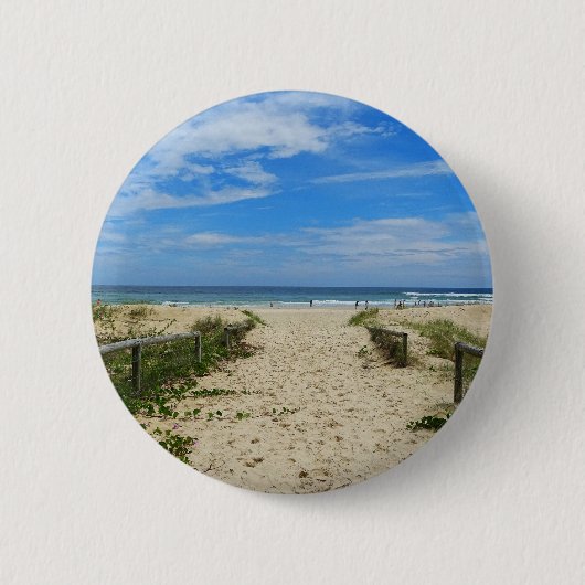 Naar het strand ronde button 5,7 cm (Voorkant)